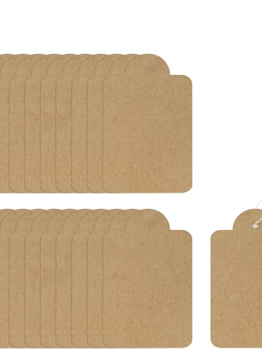 200Pcs Kraft Marking Tags, Kraft Price Labels with String, Writable Display Tags